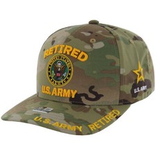 RETIRED US Army Hat Camo Officially Licensed Military Adjustable Veteran Cap