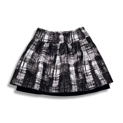 PRADA チェック柄 シルク フレア スカート ブラック size 38S PRADA Checked Silk Flared Skirt Black White Size 38S | eBay