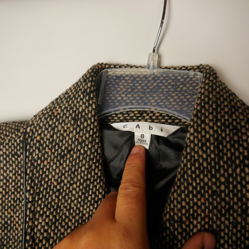 CAbi Women’s 8 Jacket Tweed Blazer Button Up Zipped Pockets Lined Notch Collar - Picture 4 of 11