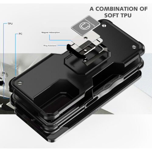 For T-Mobile Revvl V Plus Metal Ring Kickstand Case Dual Layer Shockproof Cover - Picture 18 of 44