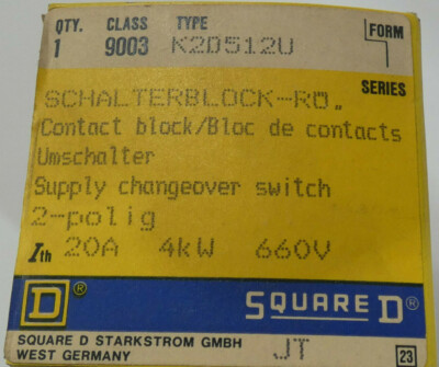 Square D  | Class 9003 / Type K2D512U | Umschalter 2-polig
