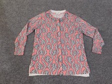 Crown  Ivy Sweater small pink cardigan floral womensn button stretch knit