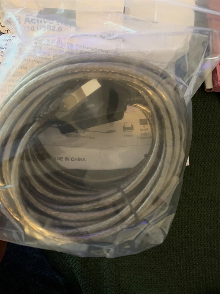 USB 2.0 A to B Active Booster Repeater Cable 10m Long High-Speed Printer - Image 4 of 4