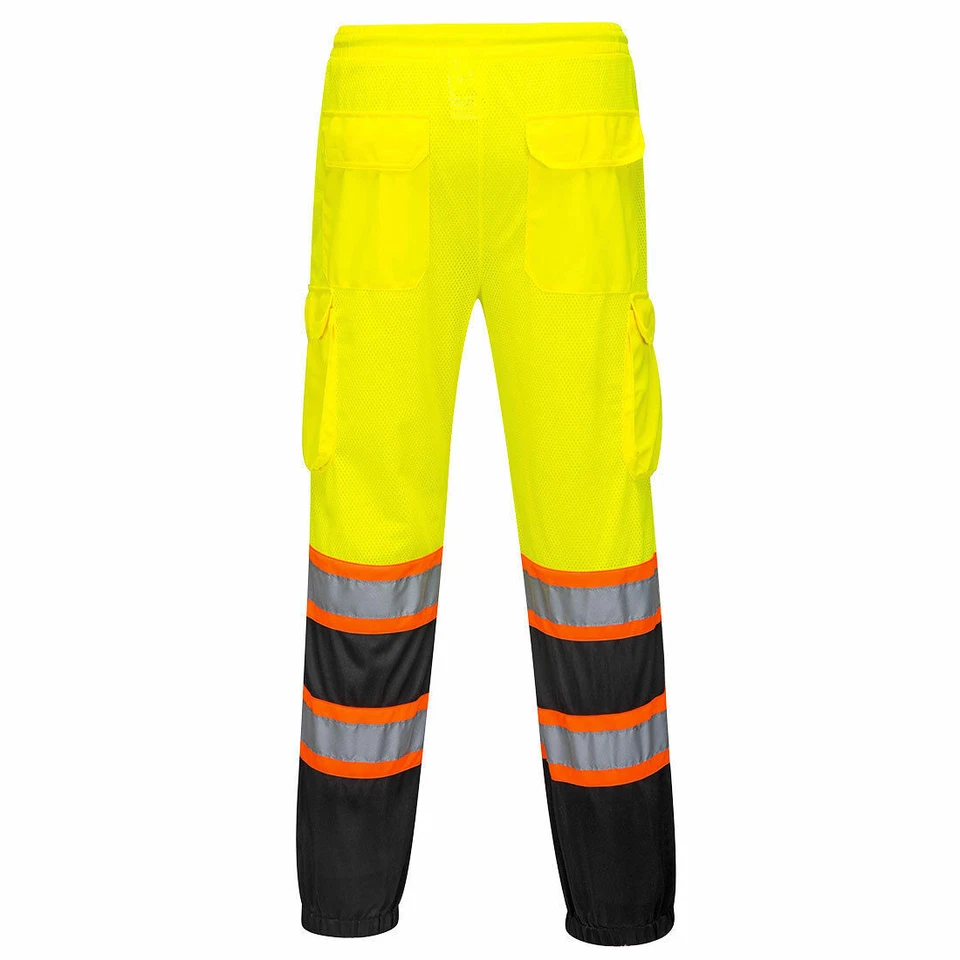 Portwest US388 Two Tone Hi-Vis Reflective Safety Work Mesh Cargo Overpants ANSI - Image 2 of 3