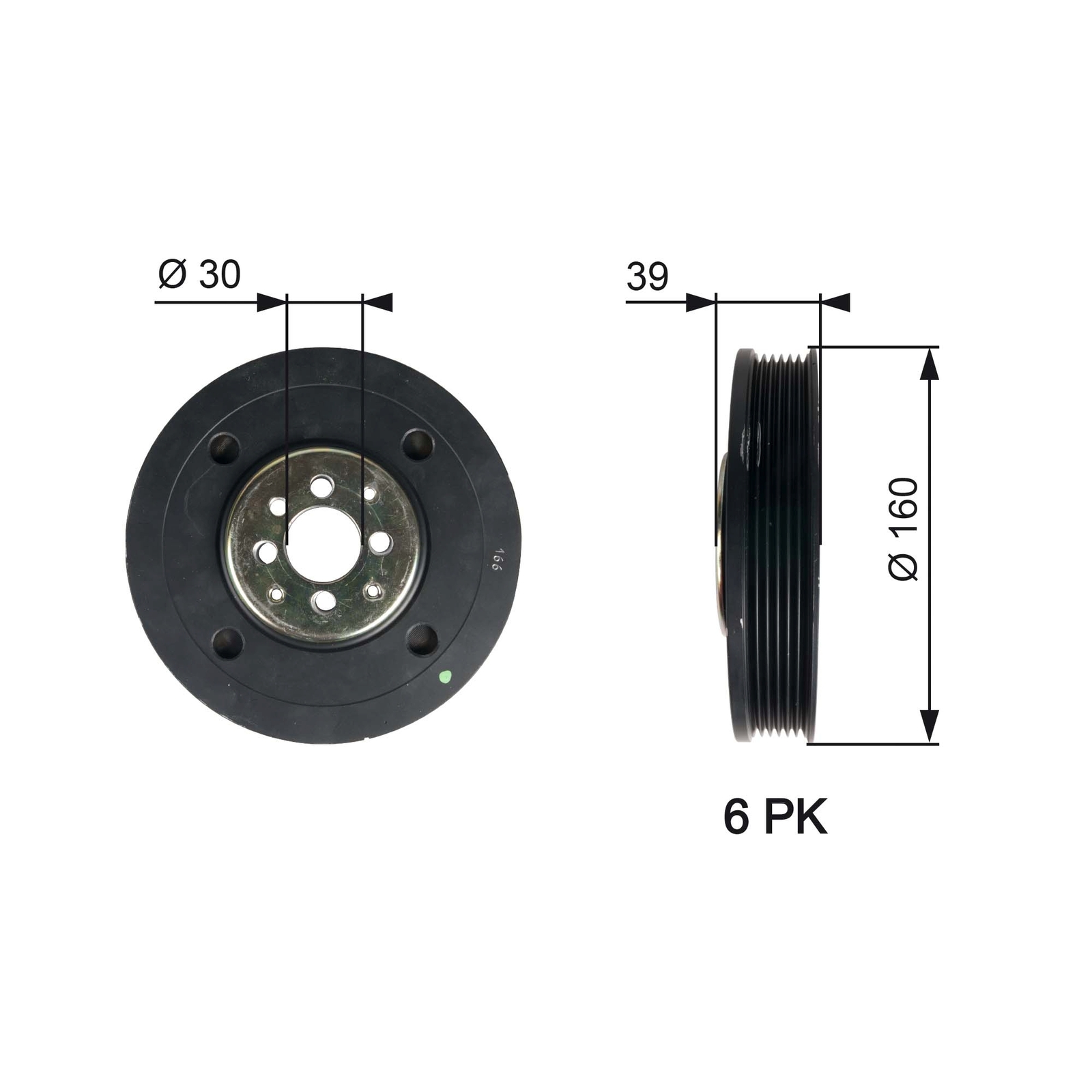 GATES TVD1004 Belt Pulley, crankshaft for AUDI,FORD,SEAT,VW