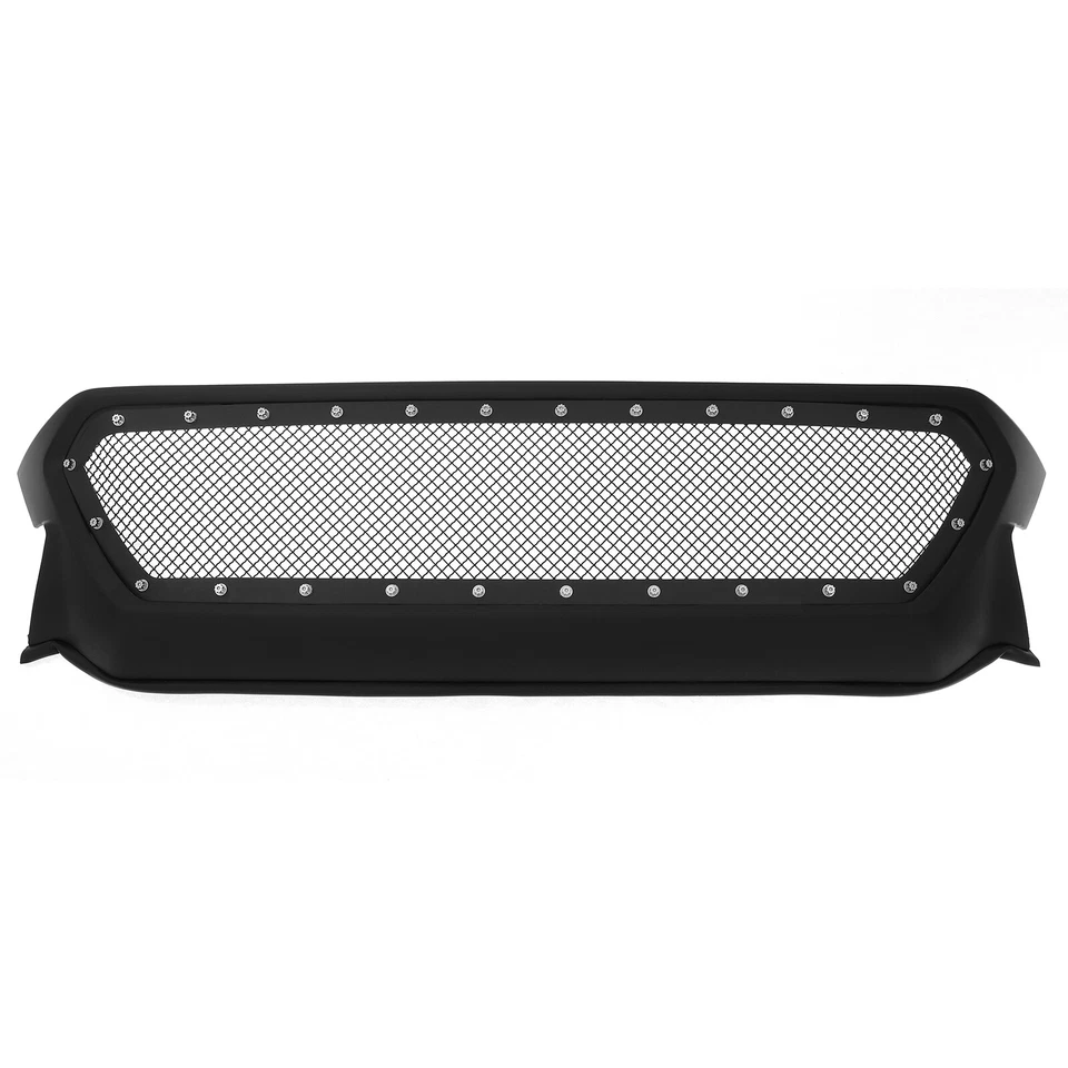 Para Toyota Tacoma 2012-2015 Principal Superior Acero Inoxidable Malla Negra Paquete Remache Rejilla Foto 2 de 3