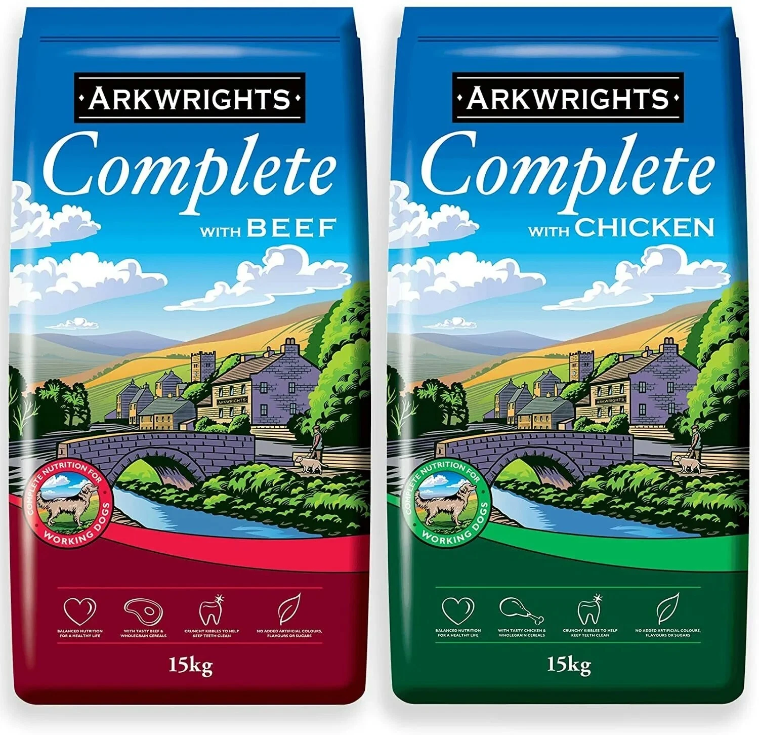 Arkwrights Complete Dry Dog Food 2 pack (30kg) - 1 x 15kg Chicken 1 x 15kg Beef
Opens in a new windo