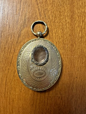 Antique Victorian MOURNING LOCKET Hair Photo Pendant ENGRAVED