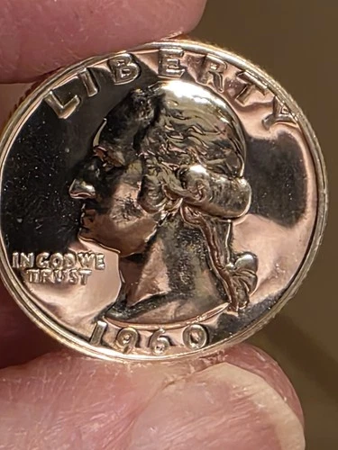 1960   90%  SILVER   Washington Quarter 💎 CHOICE GEM PROOF 💎  LUSTROUS  SILVER