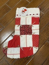 Christmas Stocking With Santa Pin/quilted/lined/