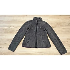 Patagonia Women’s Medium Jacket Polar Fleece Nylon Lined Full Zip Gray VTG