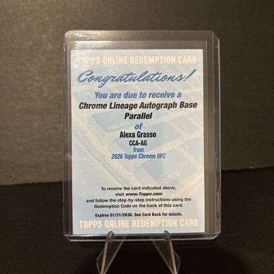 ALEXA GRASSO - 2026 TOPPS UFC CHROME - LINEAGE AUTOGRAPH BASE REDEMPTION