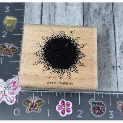 Stampin' Up! Sun Eclipse Shadow Silhouette 1997 Rubber Stamp Wood #087