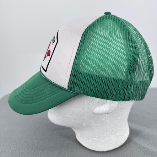 Vintage Woodpecker Truck Hat Cap Snap Back One Size Green Mesh Trucker Cartoon - Picture 4 of 9