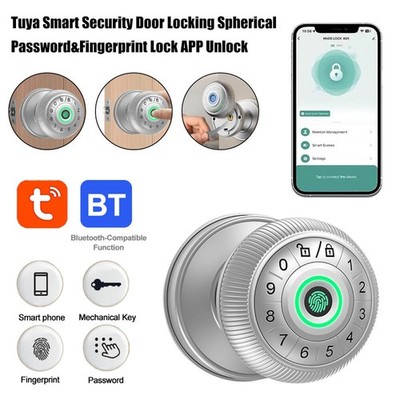 Smart Security Door Lock with Password and Fingerprint Recognition APP Unlocking