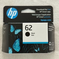 HP Ink Cartridge Black Noir 62 New Exp. 4/27 Office Jet & Envy C2P04AN