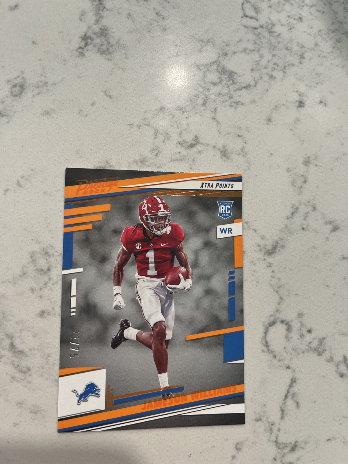 2022 Panini Prestige Rookies Jameson Williams #307 (RC) Xtra Points Orange /75