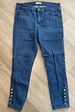 Loft Blue Jeans Modern Skinny Ankle Buttons Stretch Dark Wash Denim Sz 10/30
