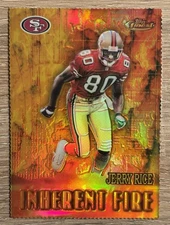 2000 Topps Finest Inherent Fire Jerry Rice/ Plaxico Burress #/100 Gold Refractor
