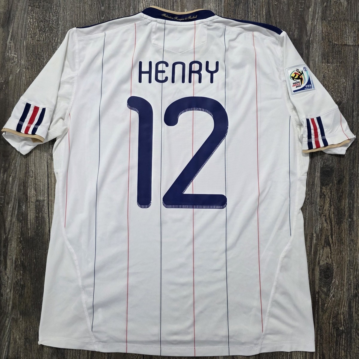 2010 Adidas France Away Soccer Jersey Thierry Henry Men M World