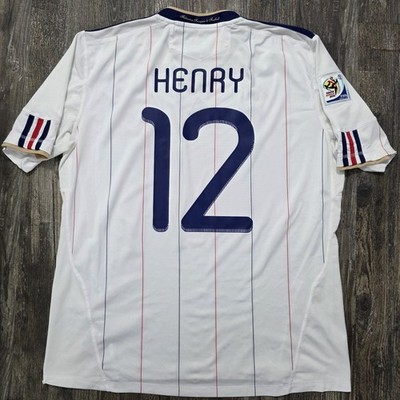 2010 Adidas France Away Soccer Jersey Thierry Henry Men M World
