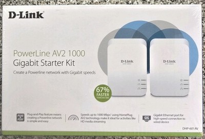 D-Link PowerLine AV2 1000 Gigabit Starter Kit DHP-601AV. Brand NEW. Sealed. NIP