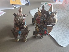 Antique Tibetan Foo Dog Set Of 2