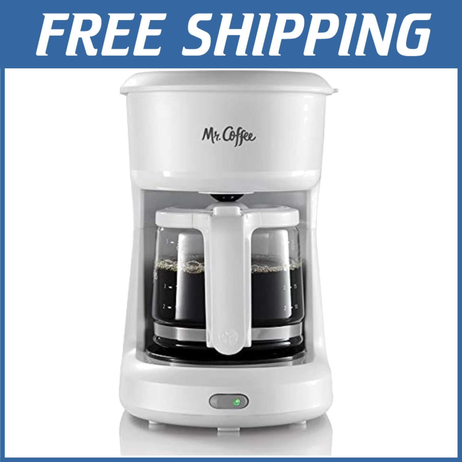 Compact Design White 5-Cup Coffee Maker