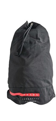 Prada Luna Rossa Extreme Black Shoulder Bag Duffle Gym Bag Drawstring