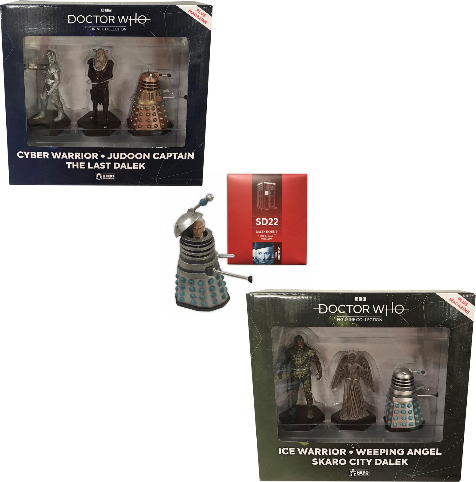 Doctor Who Eaglemoss Unreleased Figure Box Set 1 & 2 PLUS Rare Dalek SD22 NEW