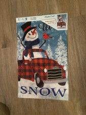 Let It Snow Snowman 18 inch Double Sided Dimensional Embroidered Yard Flag