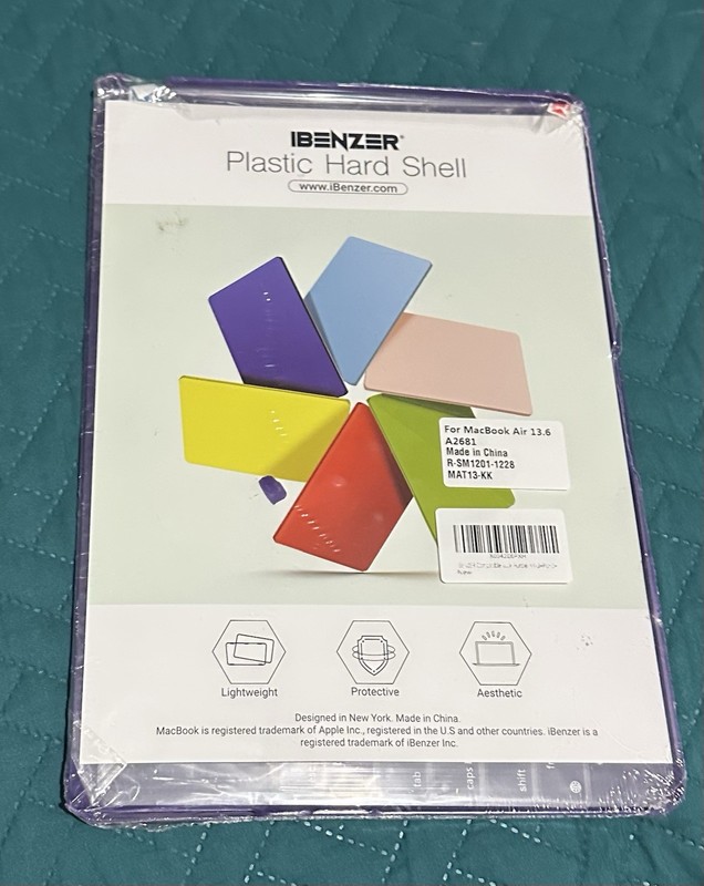 IBENZER Plastic Hard Shell Case for Apple MacBook Air 13.6 Inch Clear (sealed)