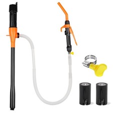Fuel Transfer Pump Battery Powered - Portable Gas Pump With Nozzle - Orange