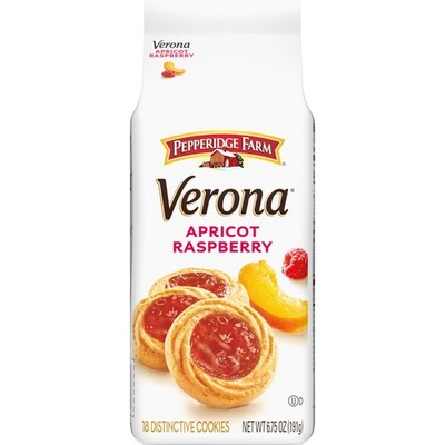 Verona Apricot Raspberry Thumbprint Cookies, 6.75 oz. Bag