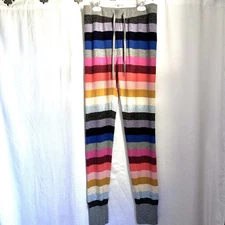 Gap Body Soft Wool Nylon Blend Knit Striped Joggers EUC