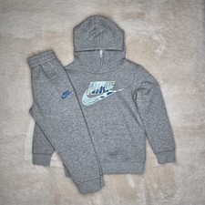Nike Fleece Hoodie  Jogger 2 Piece Outfit Set Gray Size 4T Little Boys NWT