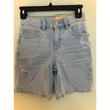Thereabouts Girls Denim Bermuda Shorts Size 10 Light Wash Distressed Stretch NWT
