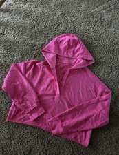 Alo Pink Pullover Hoodie Women's L Long Sleeve Logo Accent Solid Activewear