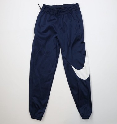 Vintage Y2K Nike Mens Small Big Swoosh Cuffed Sweatpants Joggers Pants Blue
