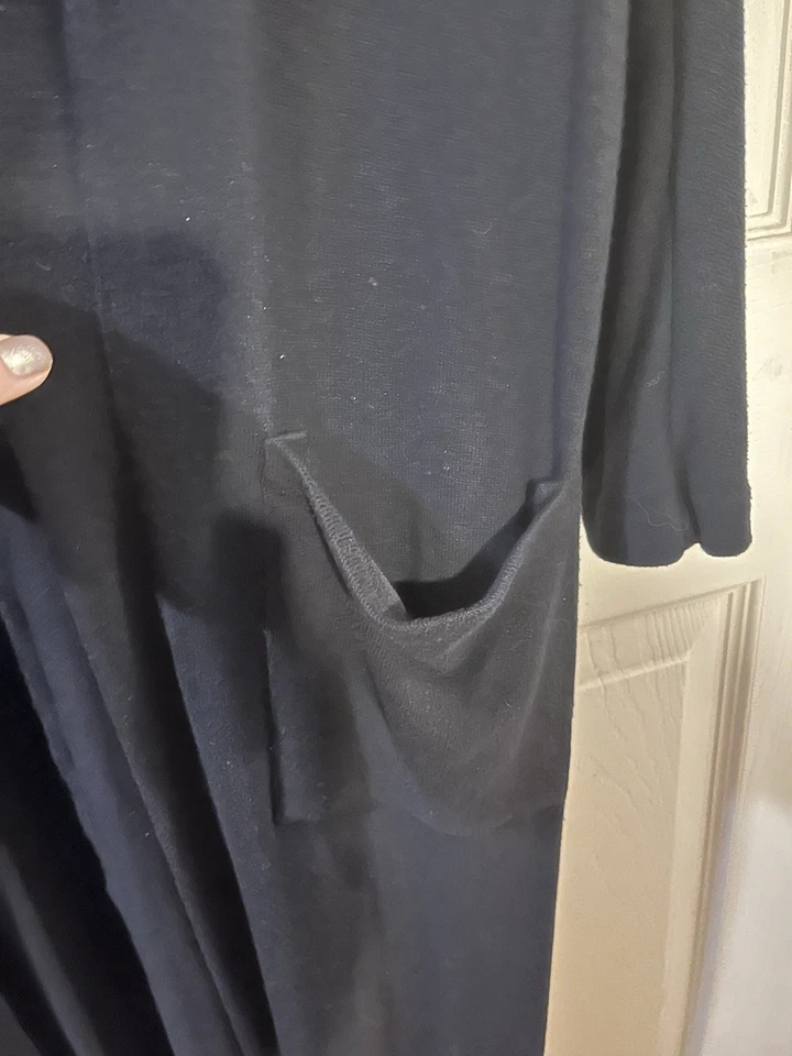 Johnny Was Calme Long Duster Open Cardigan Black Size Large - Image 3 of 4