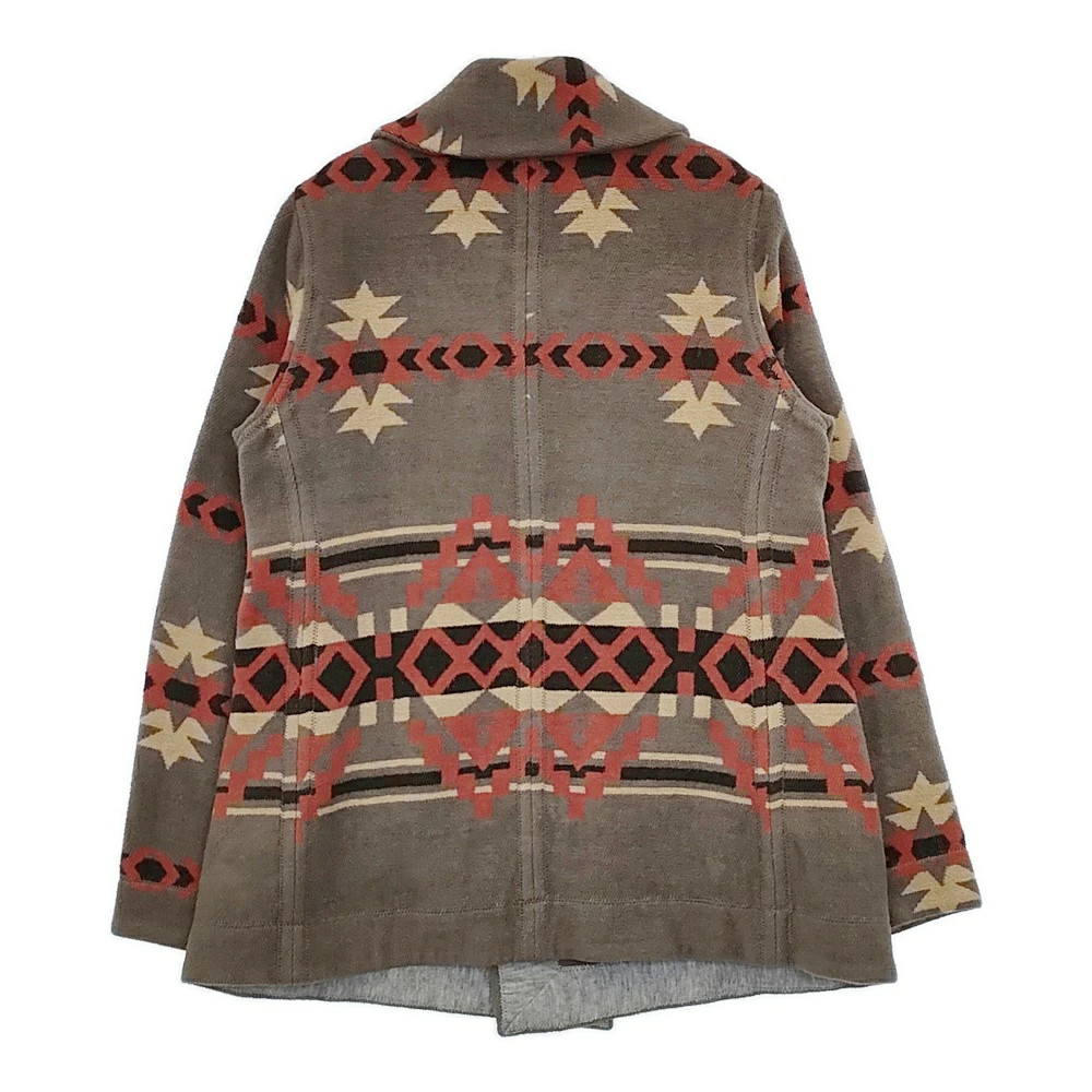 45R Native Pattern Cotton Jacket Gray Beige Ladie… - image 2