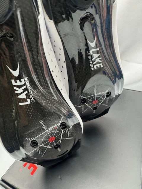 Zapato de fibra de carbono Lake CX219 - blanco negro - talla 7,75 *nuevo - sin etiquetas Foto 2 de 4