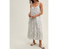Wishlist Floral Sleeveless Midi Dress White/black