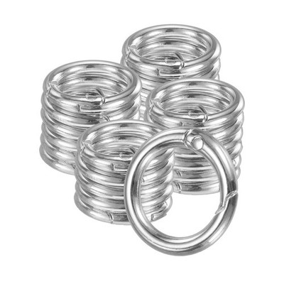24-Pack Metal Spring O Rings, 5/8'' Zinc Alloy Keyring [Silver Electroplating]