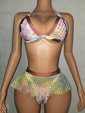 Exotic Dancewear/ Rave/ Festival Outfit Size Small Coverage Skirt Set