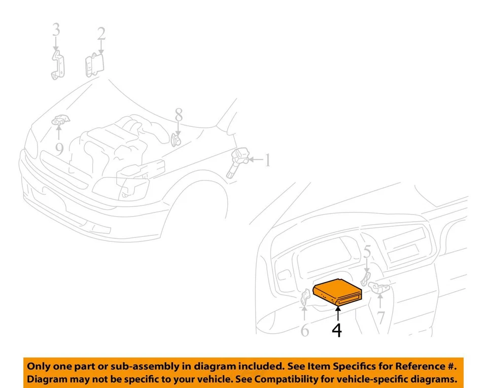 Computadora de motor Toyota Sienna 2002-2003 ECU ECM DME 8966108070 OEM usada Foto 4 de 4