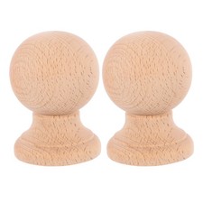 2pcs Decorative Wood Finials 2.36" Tall x 1.57" Wide for Bed Post Curtain Rod