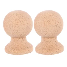 2pcs Decorative Wood Finials 2.36" Tall x 1.57" Wide for Bed Post Curtain Rod
