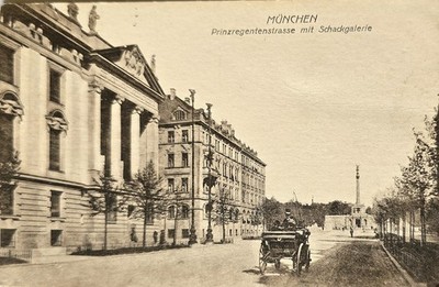 Postcard Munich Angel of Peace Prinzregentenstrasse carriage 1910