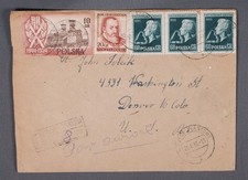 MayfairStamps Poland 1955 Registered to Denver CO Cover aaw_88369